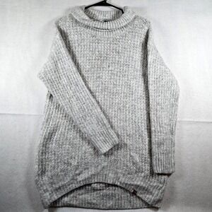 Alpine Design Womens L‎ White Chunky Turtle Neck Long Sleeve Knit Sweater Dress